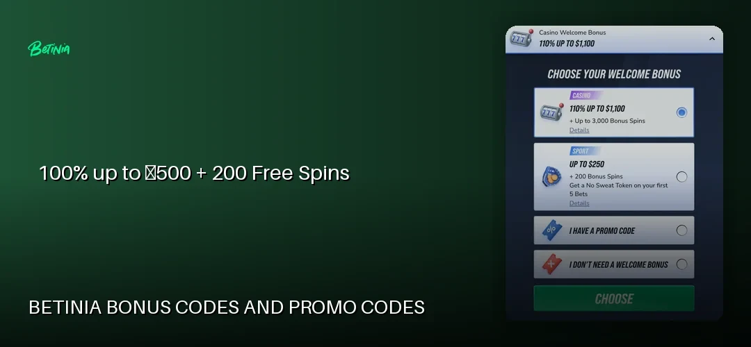Betinia promotional banner