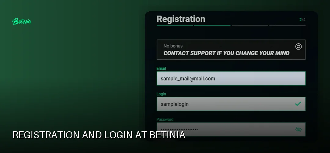 Betinia promotional banner
