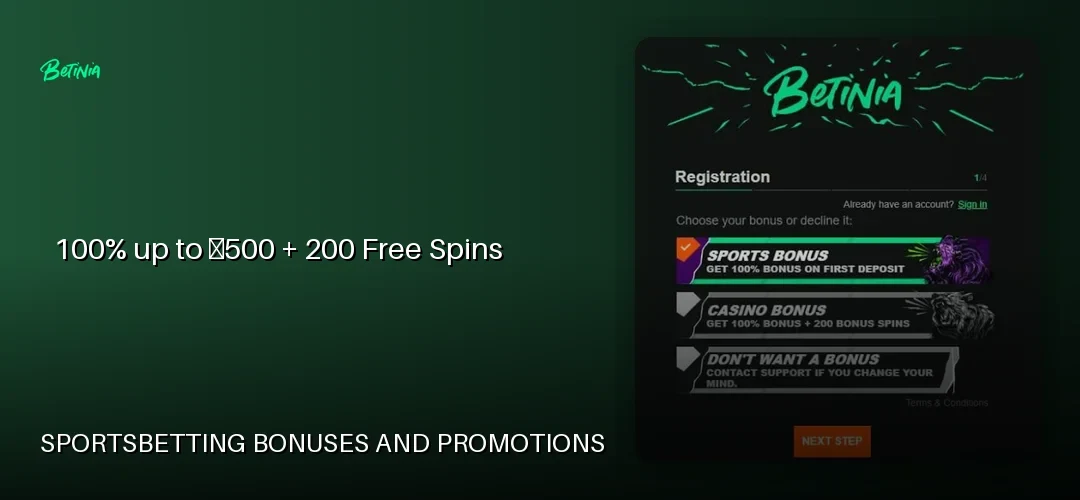 Betinia promotional banner