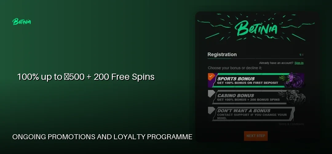 Betinia promotional banner